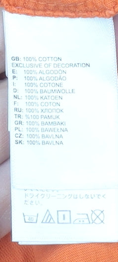 The North Face Men’s Orange Cotton Crew Neck Short Sleeve T-Shirt Size M