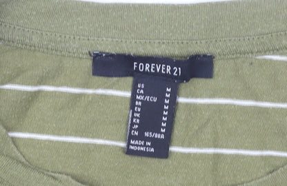 Womens UK Size M FOREVER 21 Green Cropped T-Shirt
