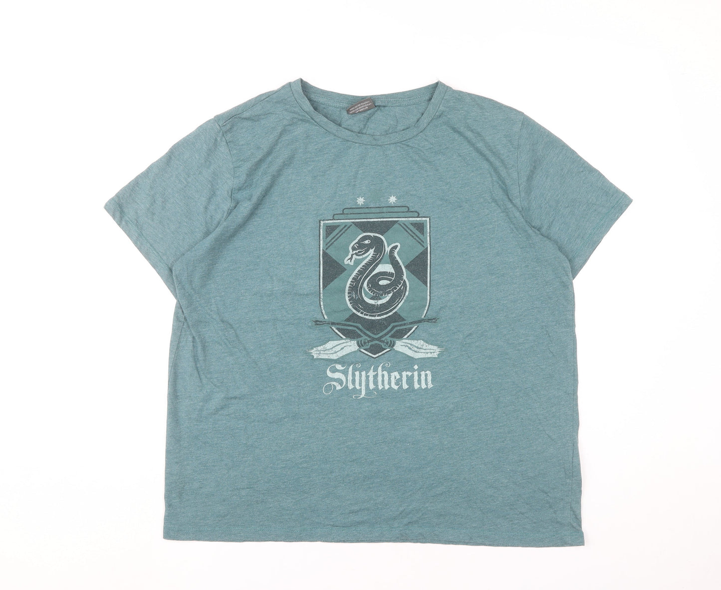 Womens UK Size L Harry Potter Green Basic T-Shirt