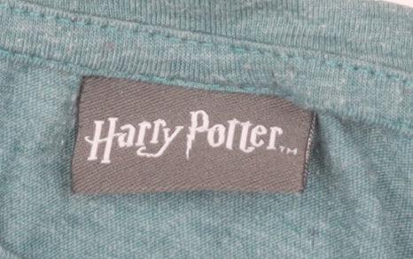 Womens UK Size L Harry Potter Green Basic T-Shirt