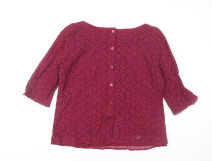 Womens UK Size 16 NEXT Red Basic Blouse