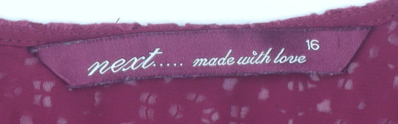 Womens UK Size 16 NEXT Red Basic Blouse