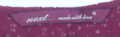Womens UK Size 16 NEXT Red Basic Blouse