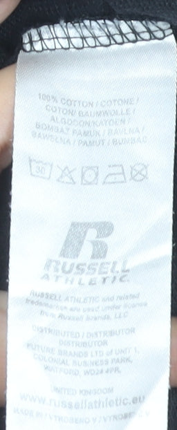 Russell Athletic Men’s Black XL Crew Neck Cotton T-Shirt