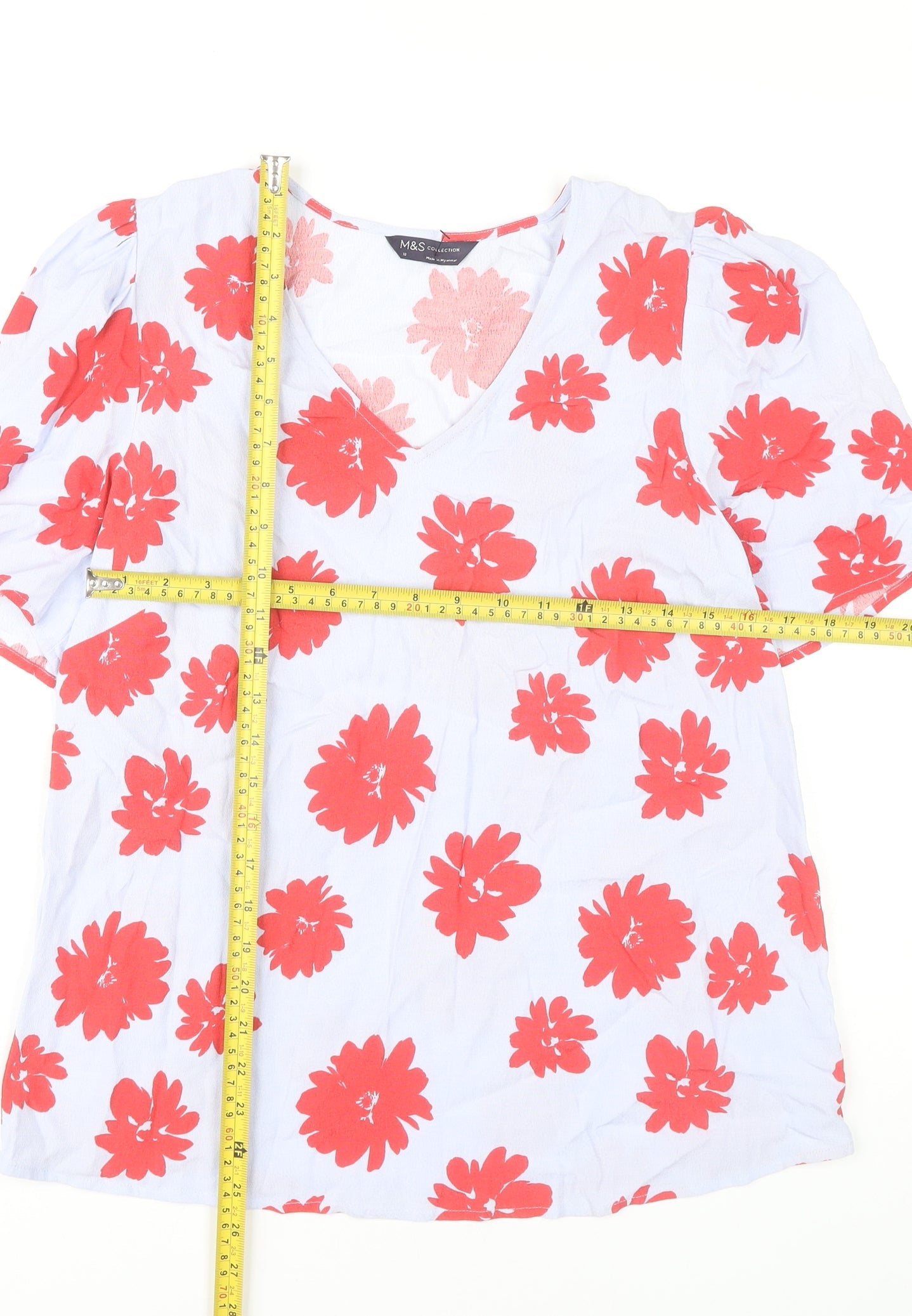 Womens UK Size 12 Marks and Spencer Multicoloured Tunic Blouse