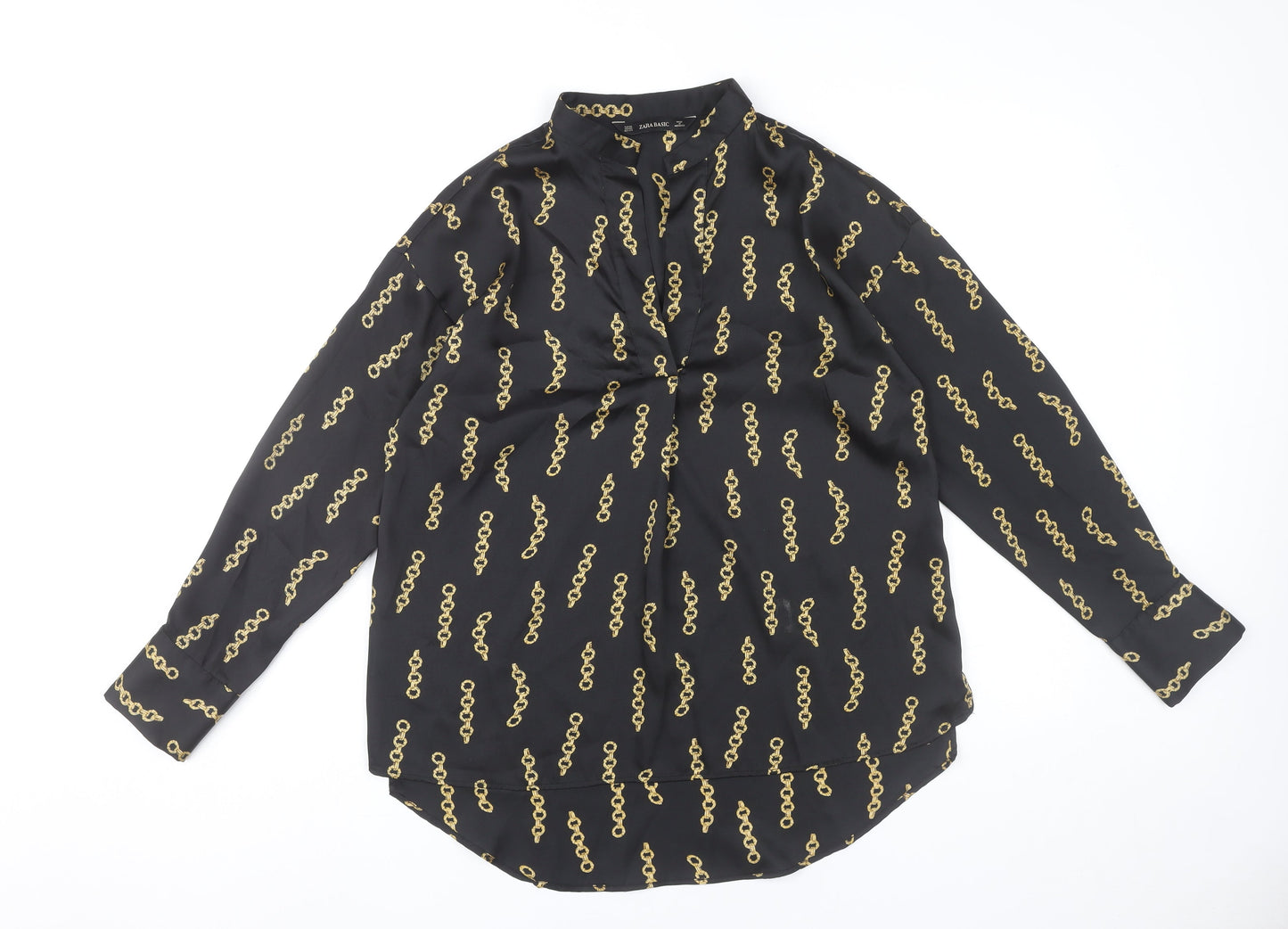 Womens UK Size XS Zara Basic Black Basic Blouse