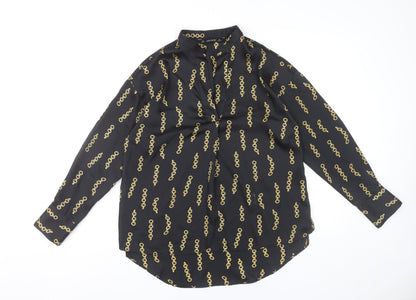 Womens UK Size XS Zara Basic Black Basic Blouse