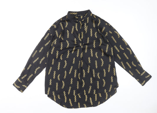 Womens UK Size XS Zara Basic Black Basic Blouse
