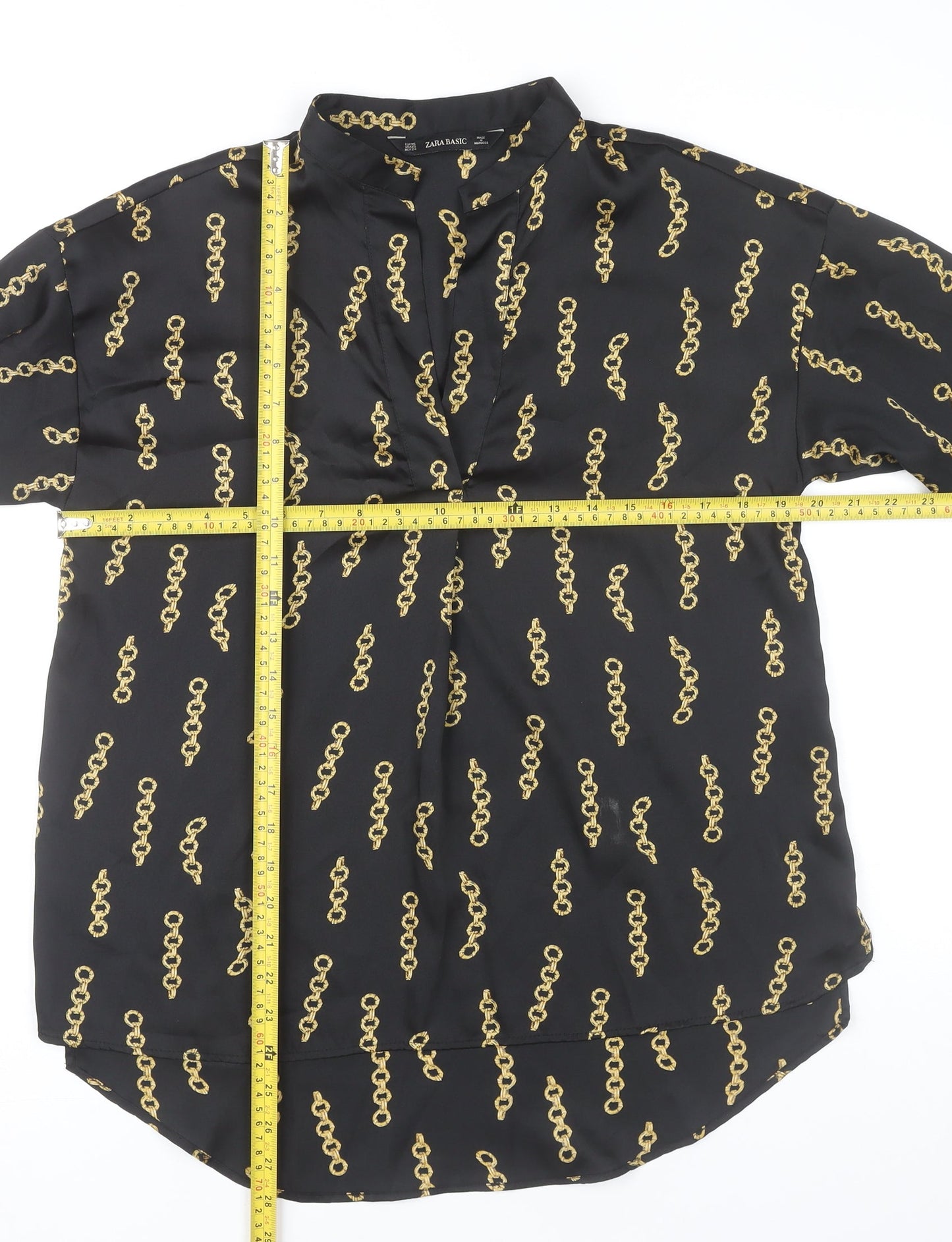 Womens UK Size XS Zara Basic Black Basic Blouse