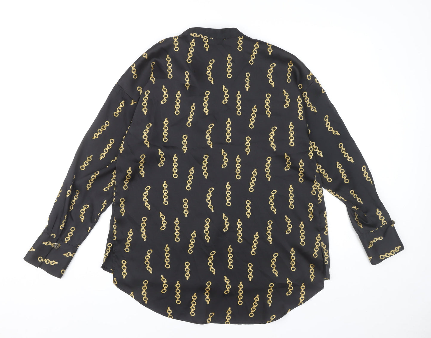 Womens UK Size XS Zara Basic Black Basic Blouse