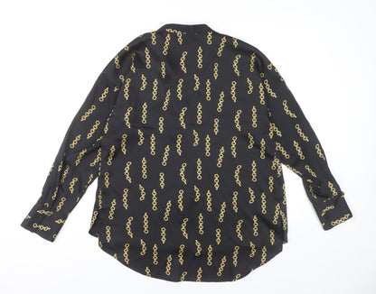 Womens UK Size XS Zara Basic Black Basic Blouse