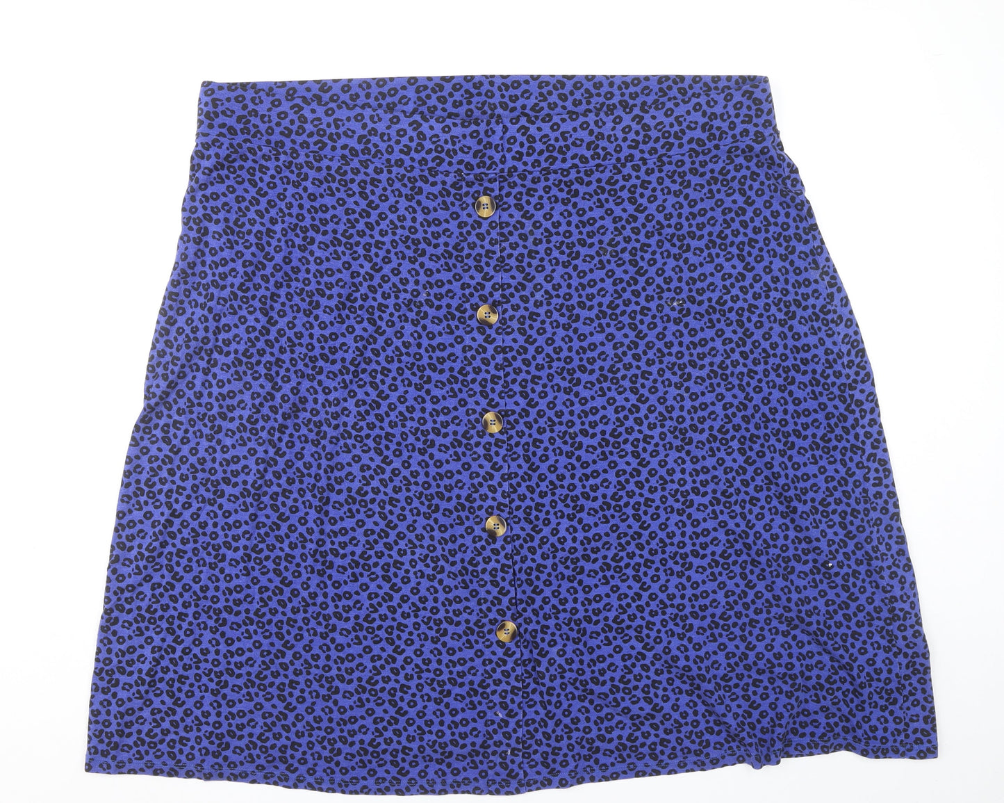 Bonmarché Women’s Blue Leopard Print A-Line Skirt Size 24