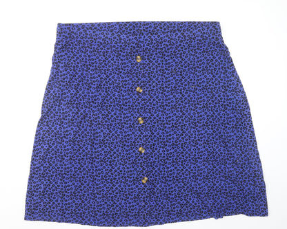 Bonmarché Women’s Blue Leopard Print A-Line Skirt Size 24
