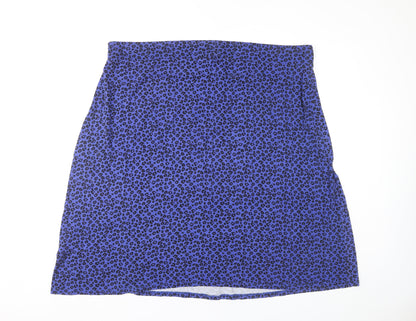 Bonmarché Women’s Blue Leopard Print A-Line Skirt Size 24
