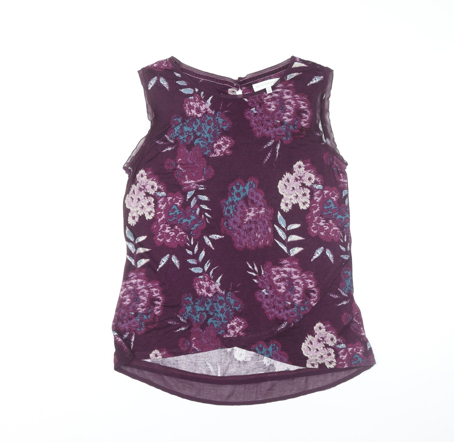RJR John Rocha Womens Purple Floral Sleeveless Blouse Size 12