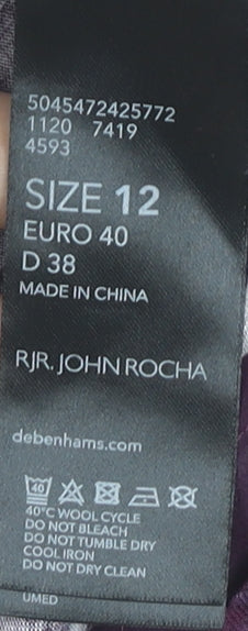 RJR John Rocha Womens Purple Floral Sleeveless Blouse Size 12