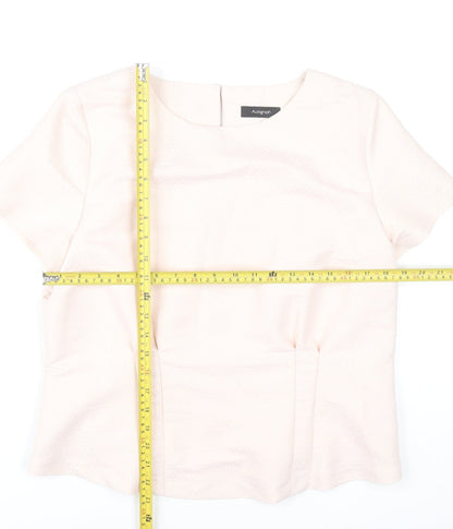 Womens UK Size 14 Marks and Spencer Pink Basic Blouse