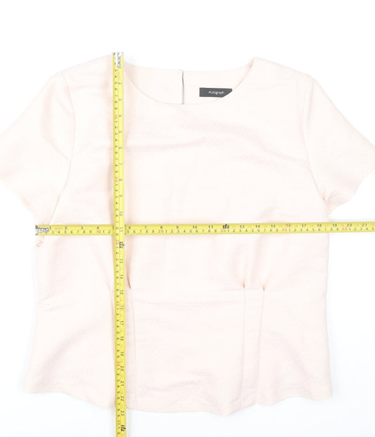 Womens UK Size 14 Marks and Spencer Pink Basic Blouse