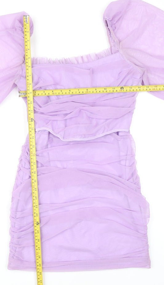 Missguided Women’s Purple Petite Bodycon Mini Dress UK 12