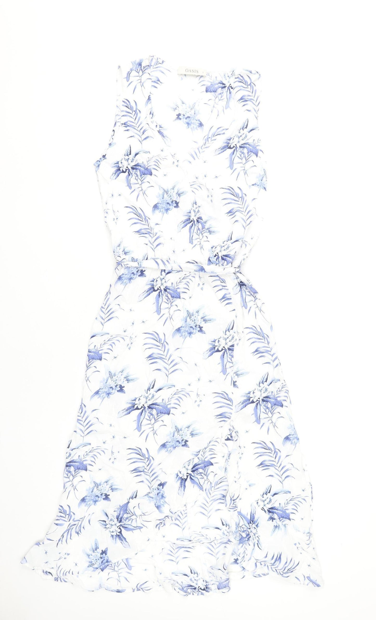 Oasis Women’s White Floral A-Line Sleeveless Dress Size 8