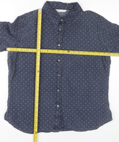 Womens UK Size 14 Marks and Spencer Blue Classic Button-Up