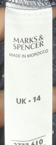 Womens UK Size 14 Marks and Spencer Blue Classic Button-Up