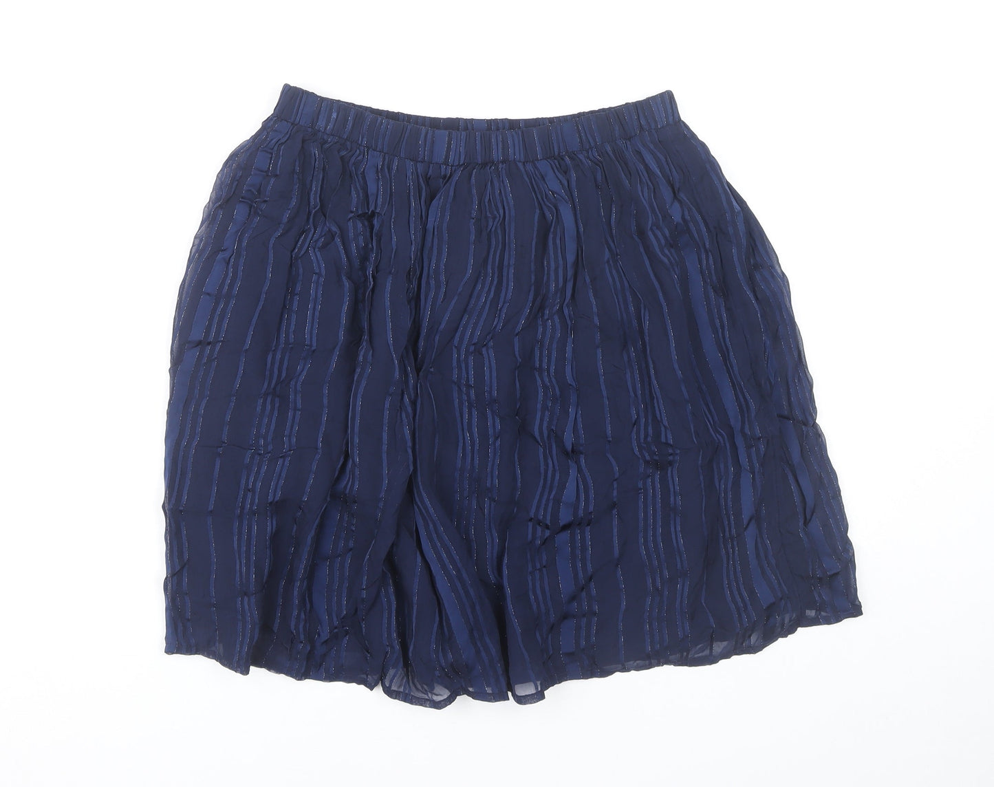 Pieces Women Blue Striped Short A-Line Skirt Size M Viscose