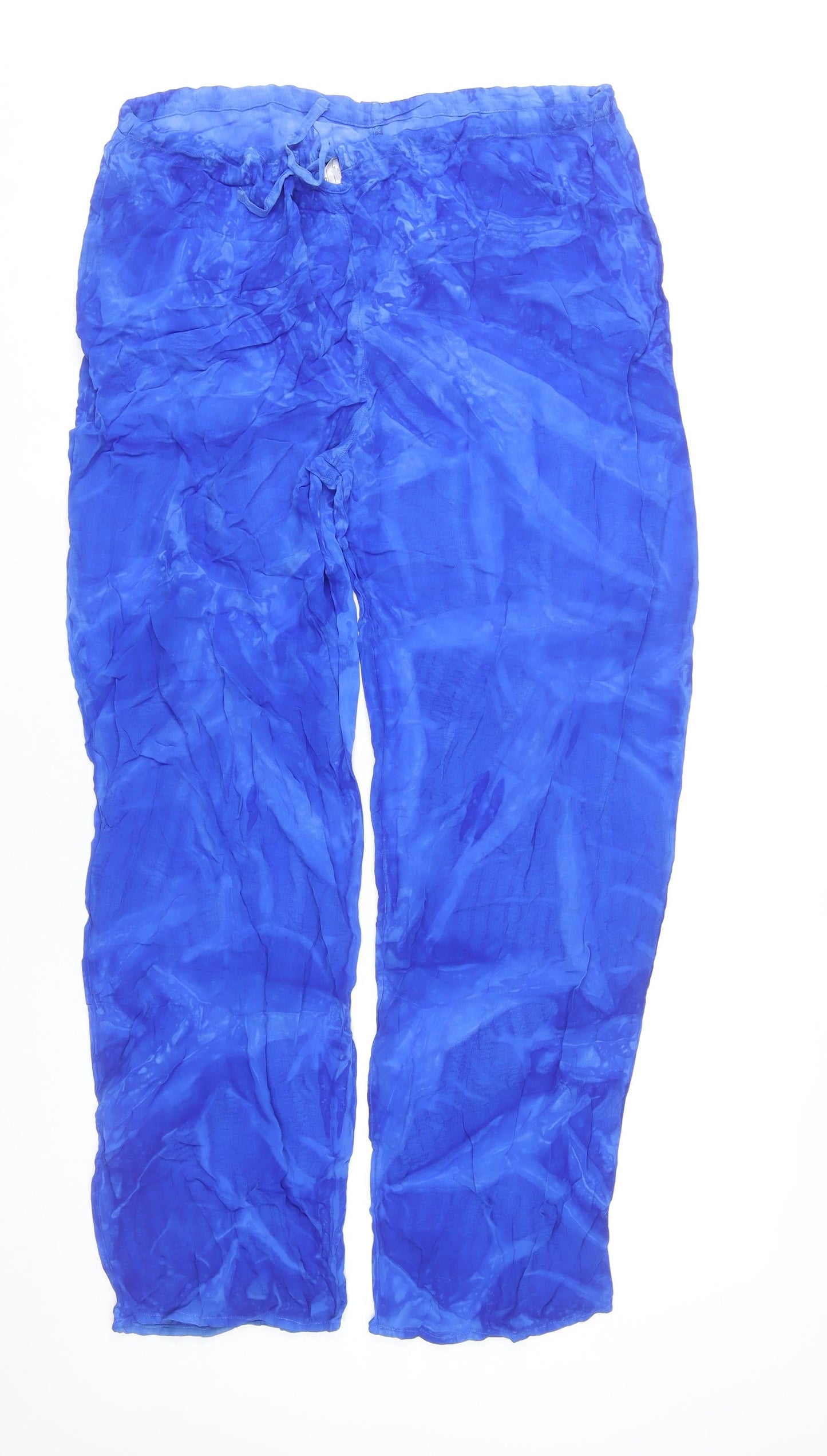 Womens UK Size 14 Marks and Spencer Regular Fit CasualTravel Blue Trousers