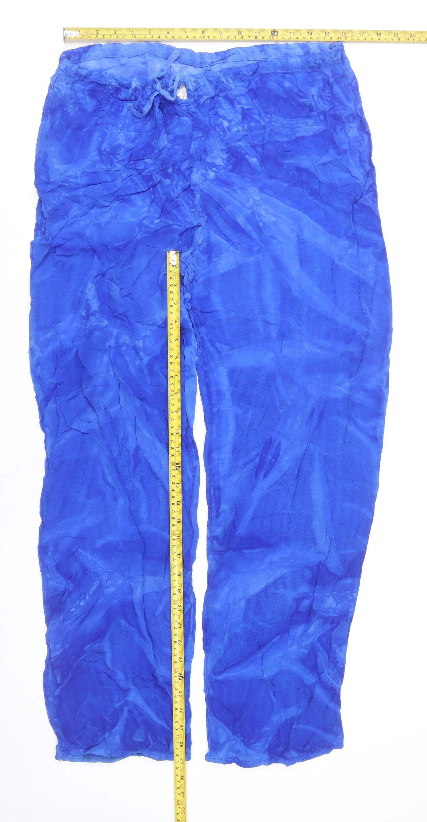 Womens UK Size 14 Marks and Spencer Regular Fit CasualTravel Blue Trousers