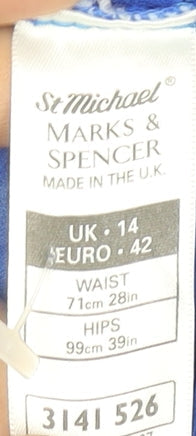 Womens UK Size 14 Marks and Spencer Regular Fit CasualTravel Blue Trousers