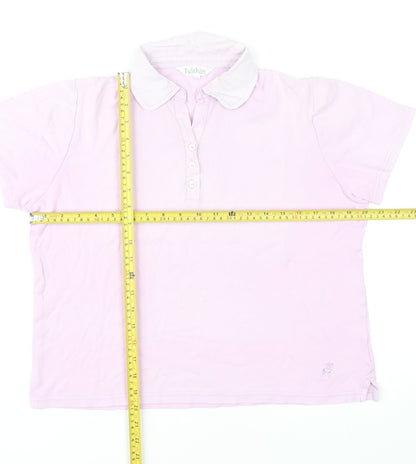 Tulchan Women’s Pink Polo Shirt Size 12 Cotton Casual Top