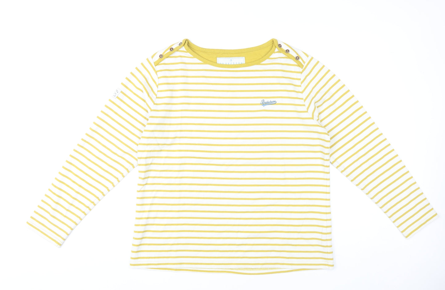 Womens UK Size 14 Brakeburn Yellow Basic T-Shirt