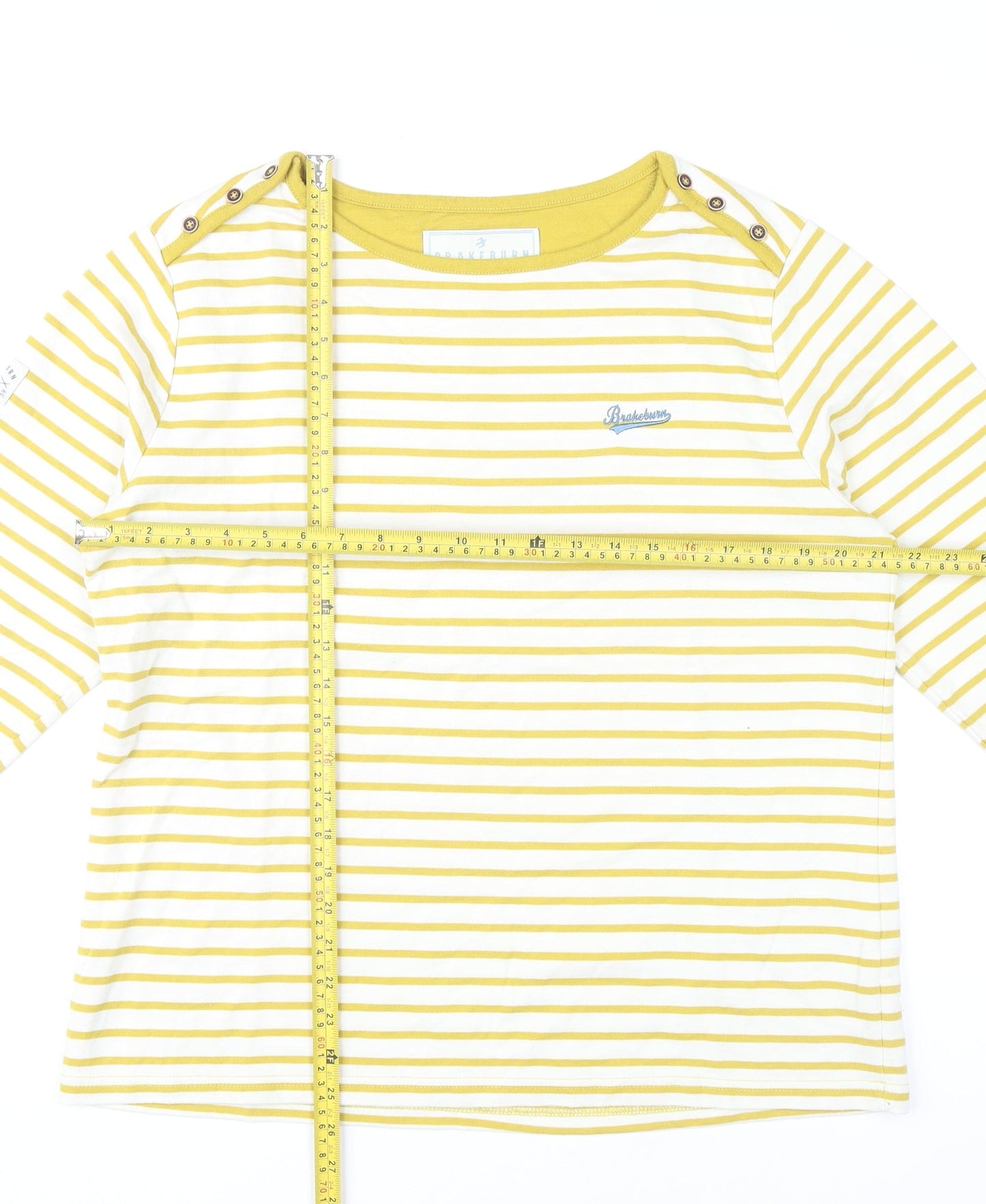Womens UK Size 14 Brakeburn Yellow Basic T-Shirt