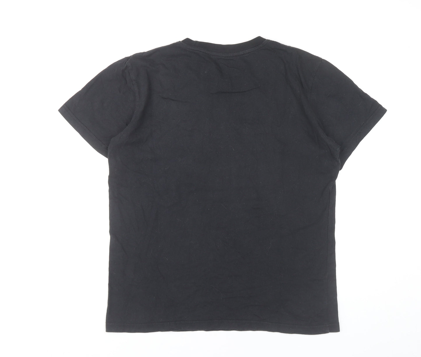 Pantheon Men’s Black Graphic Print Cotton T-Shirt Size S