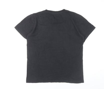 Pantheon Men’s Black Graphic Print Cotton T-Shirt Size S