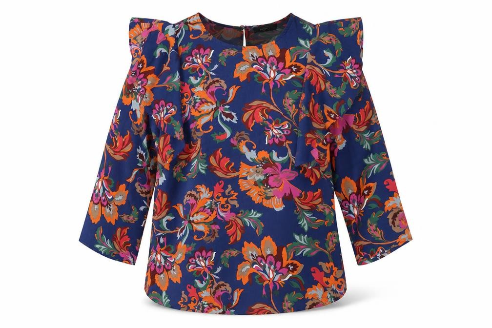 Womens UK Size 10 Papaya Multicoloured Tunic Blouse
