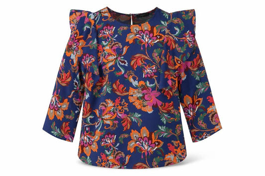 Womens UK Size 10 Papaya Multicoloured Tunic Blouse