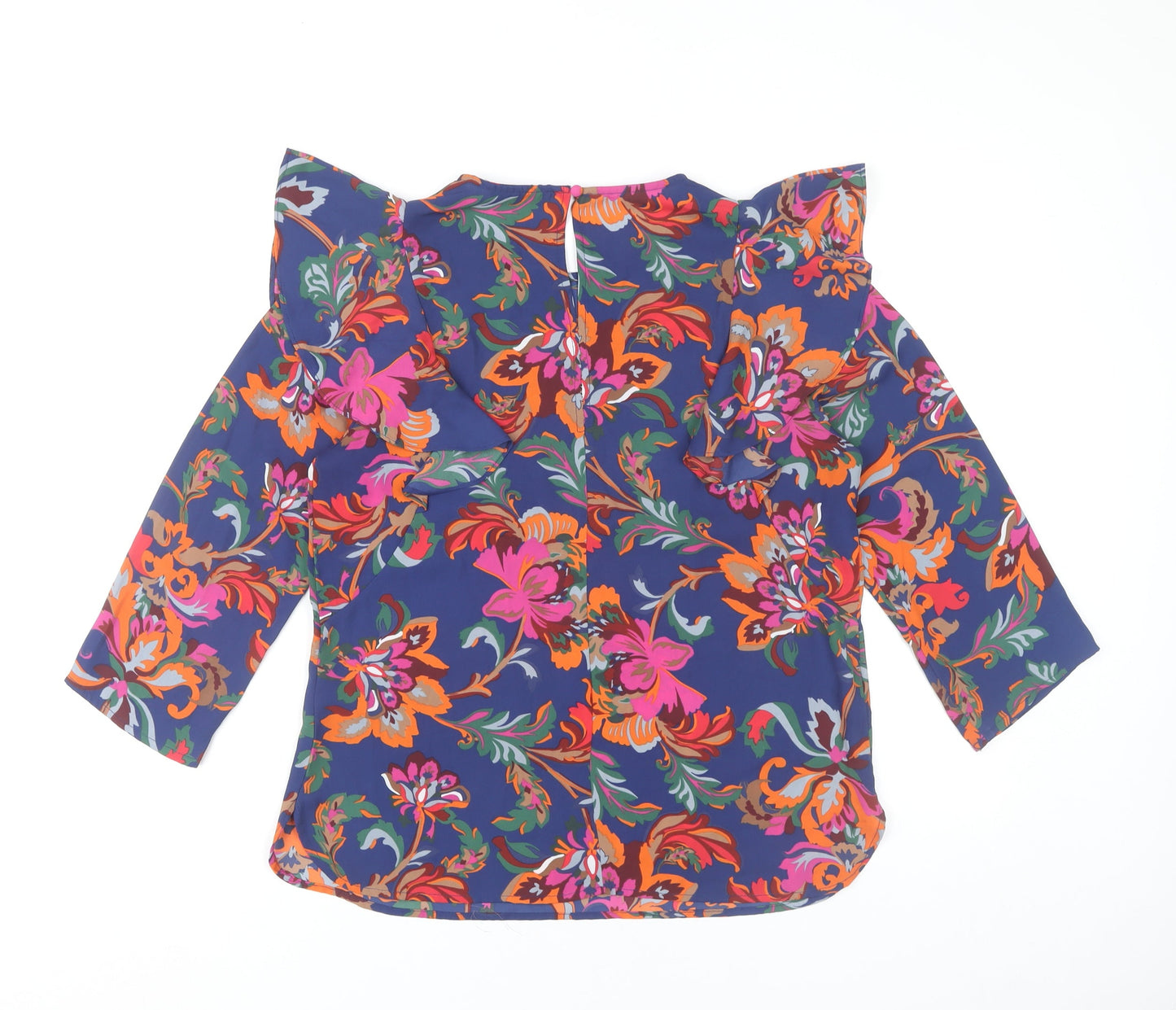 Papaya Womens Multicoloured Floral Blouse Size 10 Ruffle Tunic