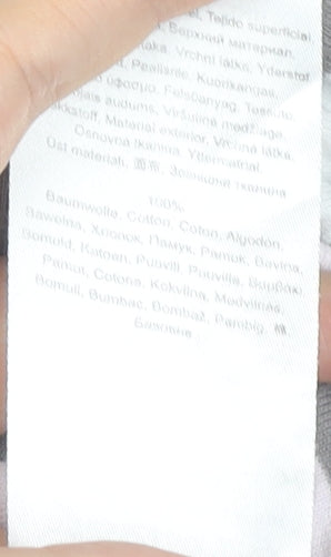 Olsen Women’s Pink Grey White Striped 3/4 Sleeve Cotton T-Shirt Size 12