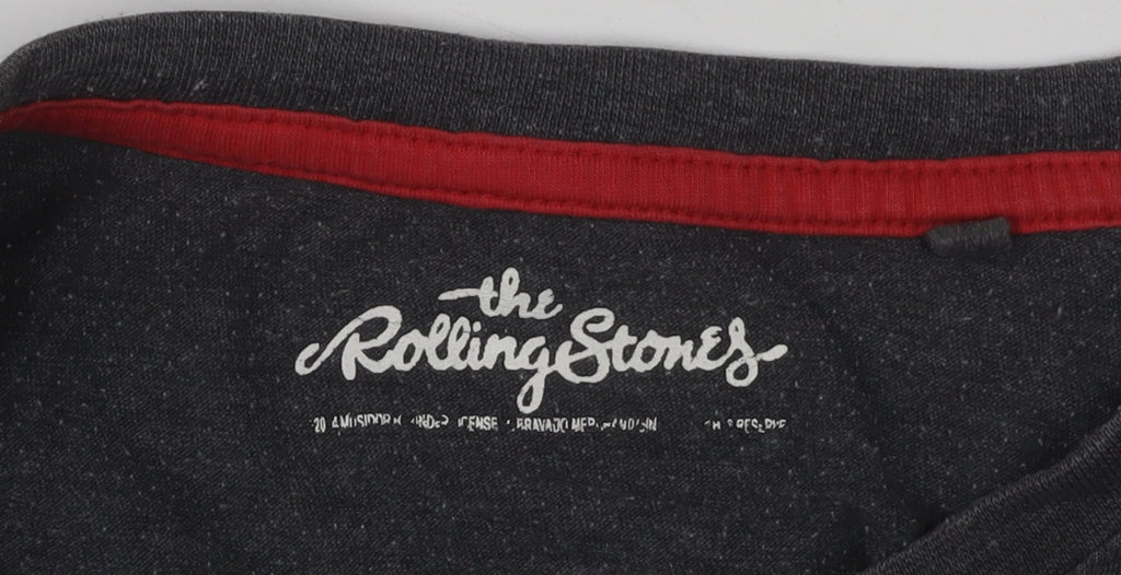 The Rolling Stones Men's Grey Graphic Band T-Shirt L