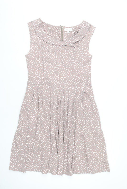Apricot Womens Pink Polka Dot Fit & Flare Dress UK 12 Sleeveless