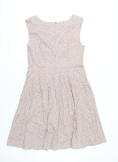Apricot Womens Pink Polka Dot Fit & Flare Dress UK 12 Sleeveless