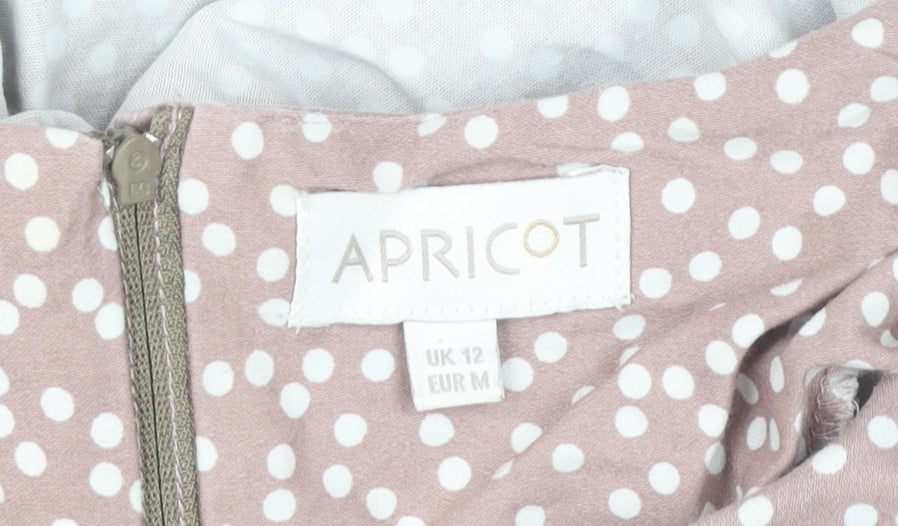 Apricot Womens Pink Polka Dot Fit & Flare Dress UK 12 Sleeveless