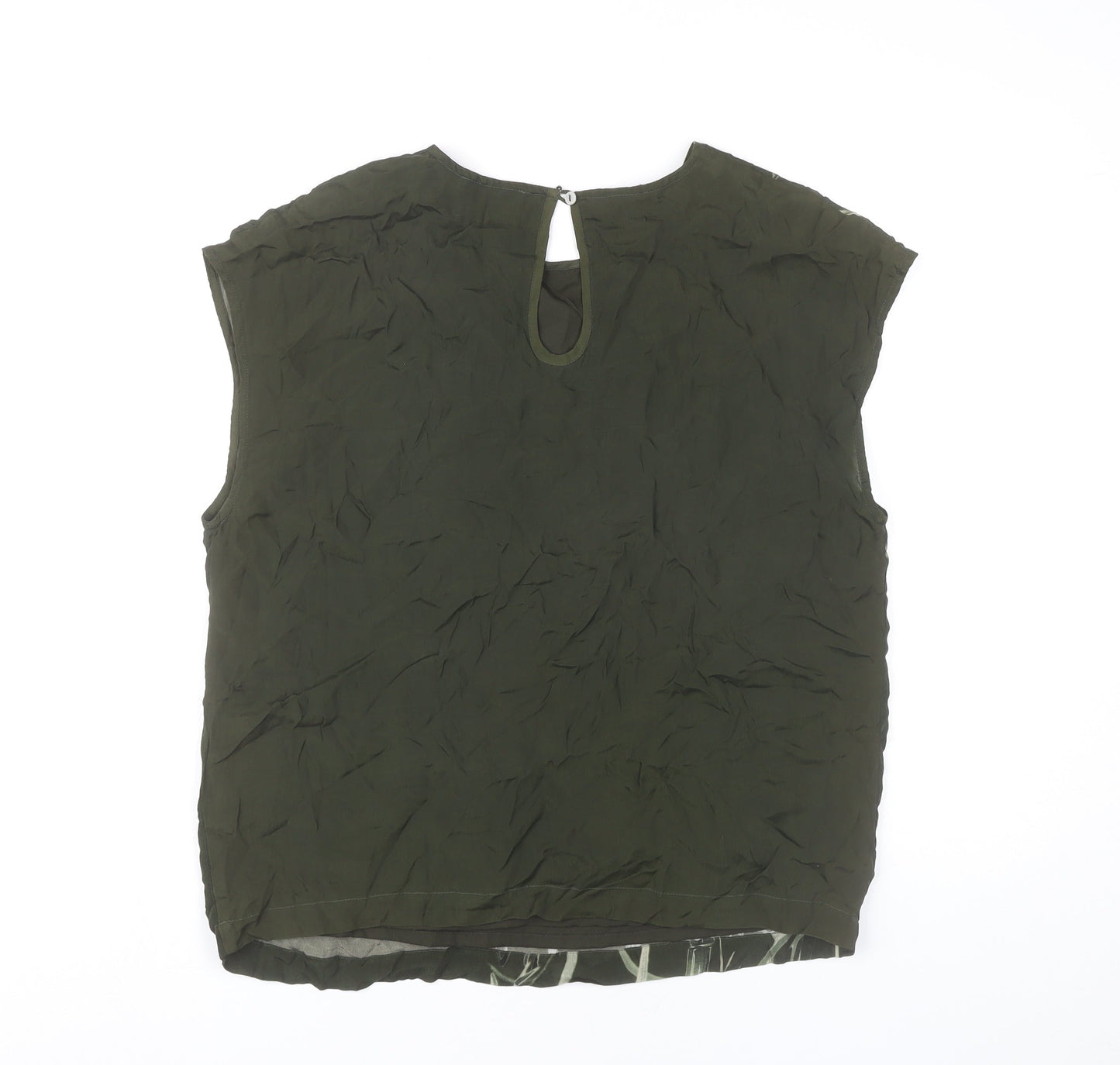 Coster Copenhagen Womens Green Sleeveless Floral Embroidered Blouse Size 8