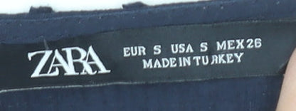 Womens UK Size S Zara Blue Tunic Blouse