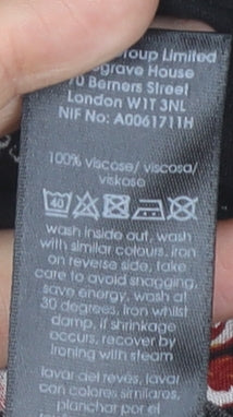 Evans Womens Plus Size 22 Black Floral Button-Up Tunic Shirt