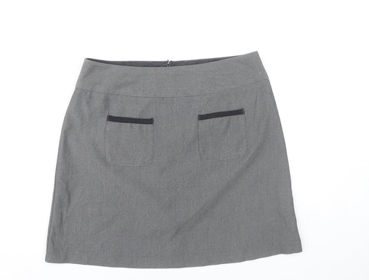 New Look Women’s Grey Size 12 Pencil Skirt Workwear Office