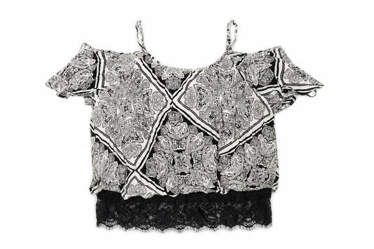 Womens UK Size 10 Select Black Cropped Blouse