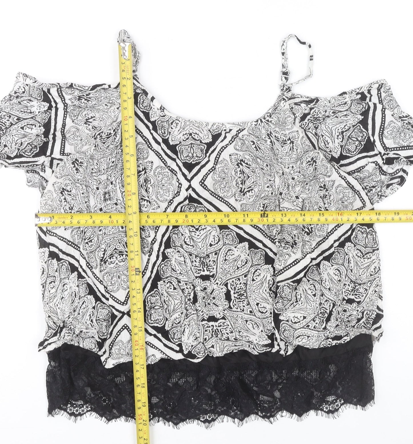 Womens UK Size 10 Select Black Cropped Blouse