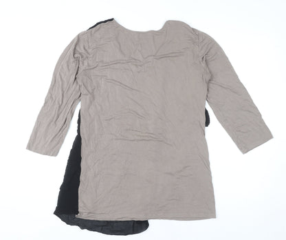 Marella Women’s Black Beige XL Tunic Blouse Viscose Blend